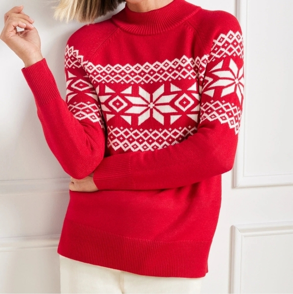 Talbots Mockneck‎ Bicolor Fair Isle Long Sleeve Sz. PS Sweater NWT - Picture 13 of 13